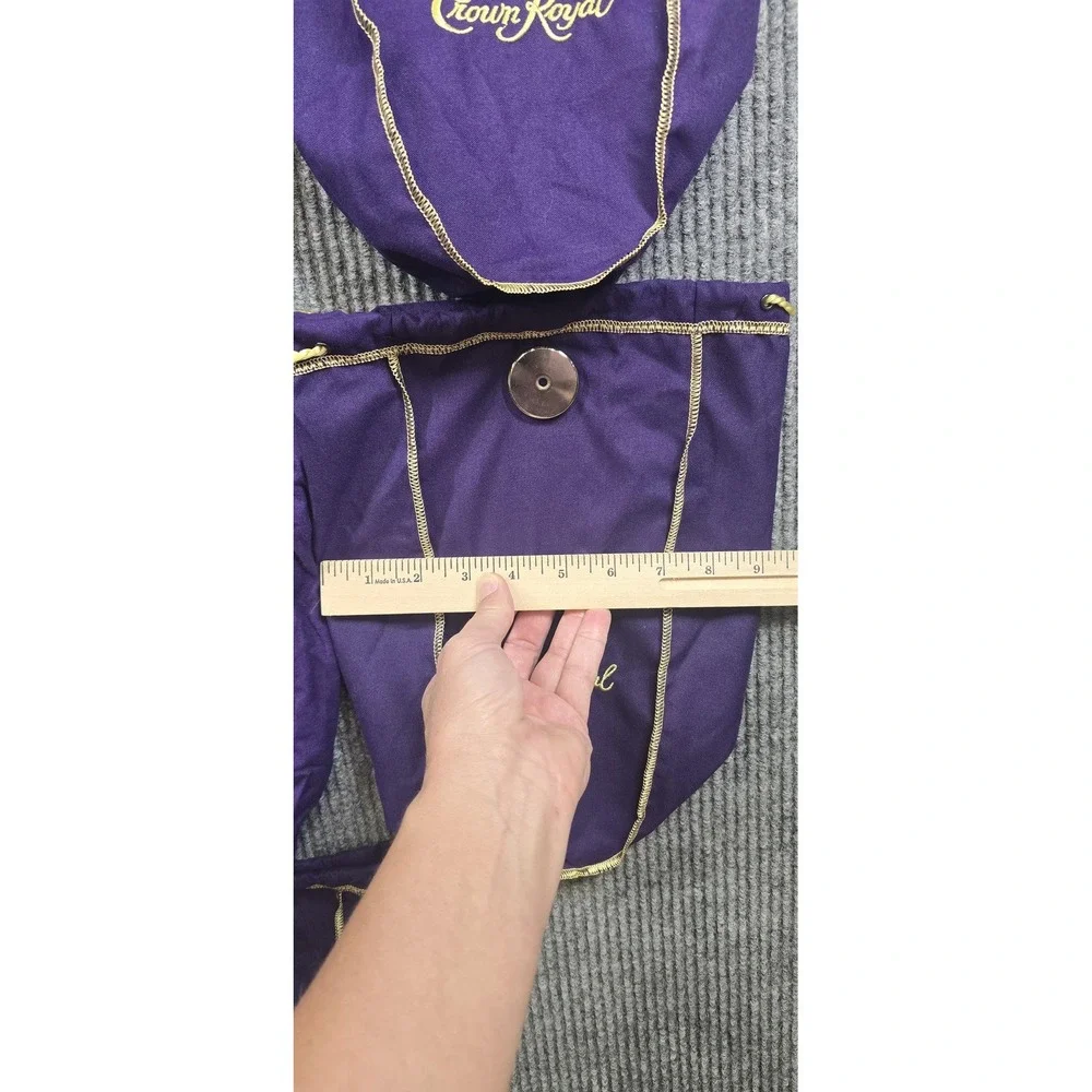 Crown Royal Purple Fabric Drawstring Bags Lot 11 Gold Trim Embroidered Logo